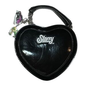 RARE Starry Black Heart Shaped Crossbody Bag with Original Charms NWOT